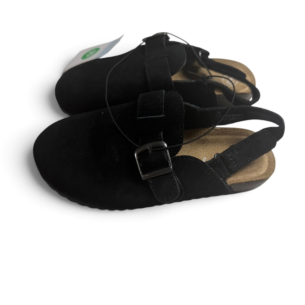 Cat & Jack Berlin Black Faux Suede Slingback Clogs Kids Size 10 NEW - Picture 3 of 5